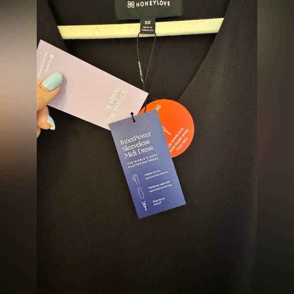 NEW Honeylove InnerPower Sleeveless Midi Dress Black Shaping Size 3x Plus NWT - Picture 6 of 8